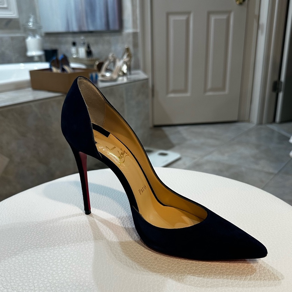 Christian Louboutin Navy 4 inch Pumps